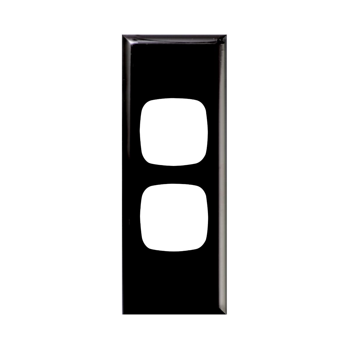 LINEA 2 GANG ARCHITRAVE COVERPLATE BLACK