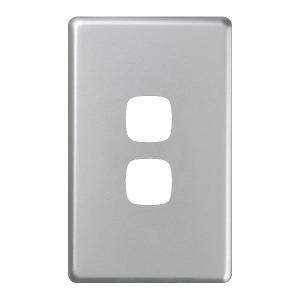 COVER ONLY XL 2 GANG MATT SILVER COVER ONLY XL 2 GANG MATT SILVER