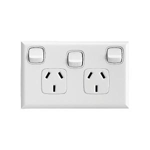 GPO XL DBL 10A 240VAC X-SWITCH WHITE GPO XL DBL 10A 240VAC X-SWITCH WHITE