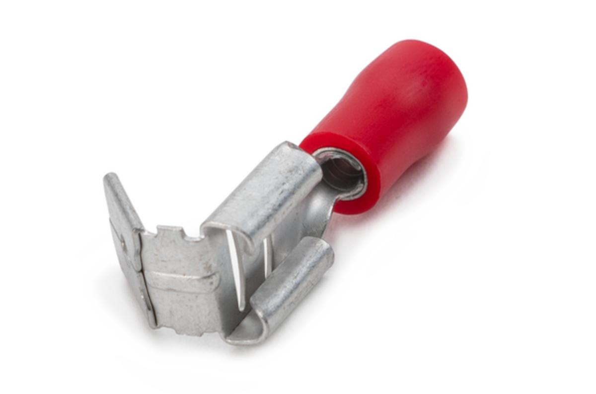 INSUL PIGGY BACK QC RECEP RED 6.4MM 50PK