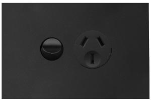 FINESSE SINGLE GPO 10A HOR MATT BLACK FINESSE SINGLE GPO 10A HOR MATT BLACK