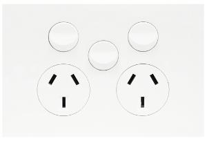 FINESSE DBL GPO + EXT SW 10A M/WHITE FINESSE DBL GPO + EXT SW 10A M/WHITE