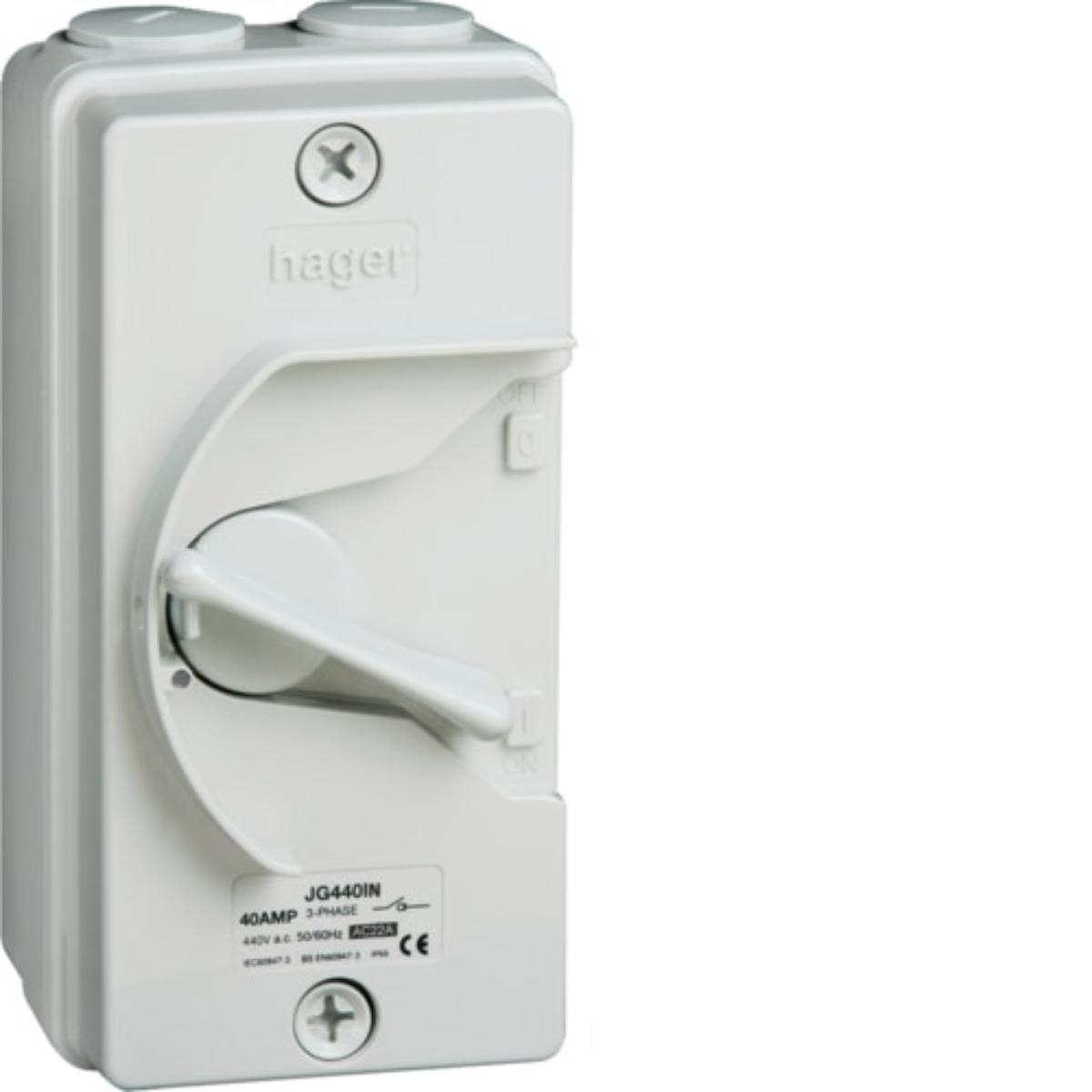 W/P ISOLATOR 20A 4 POLE IP66 GREY