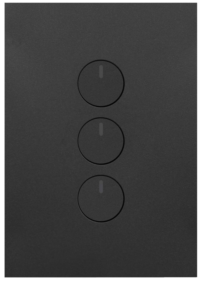 FINESSE P/BUTTON SWITCH 10A 3G M/BLACK