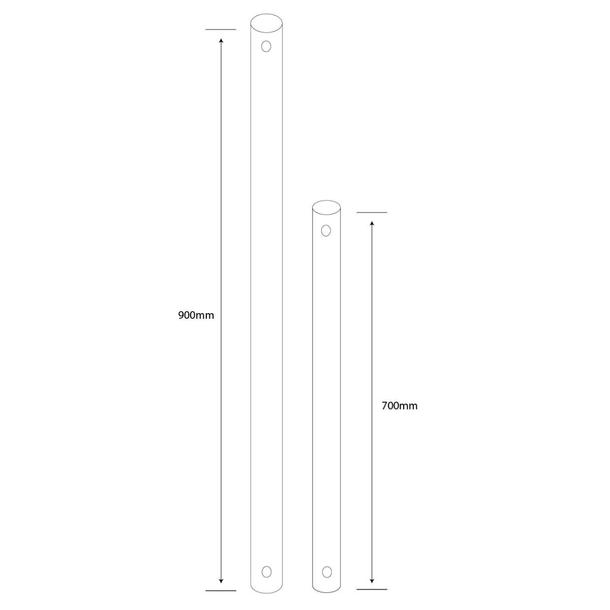 WHITE 900MM C/FAN DOWNROD MAGNETIC II