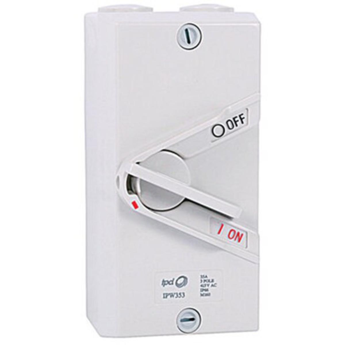 W/P ISOLATOR MID IP66 35A 1POLE GREY