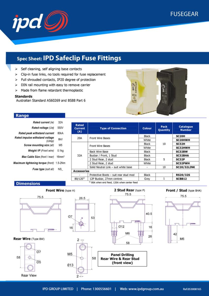 SAFECLIP FUSE HOLDER 20A FRONT WIRE