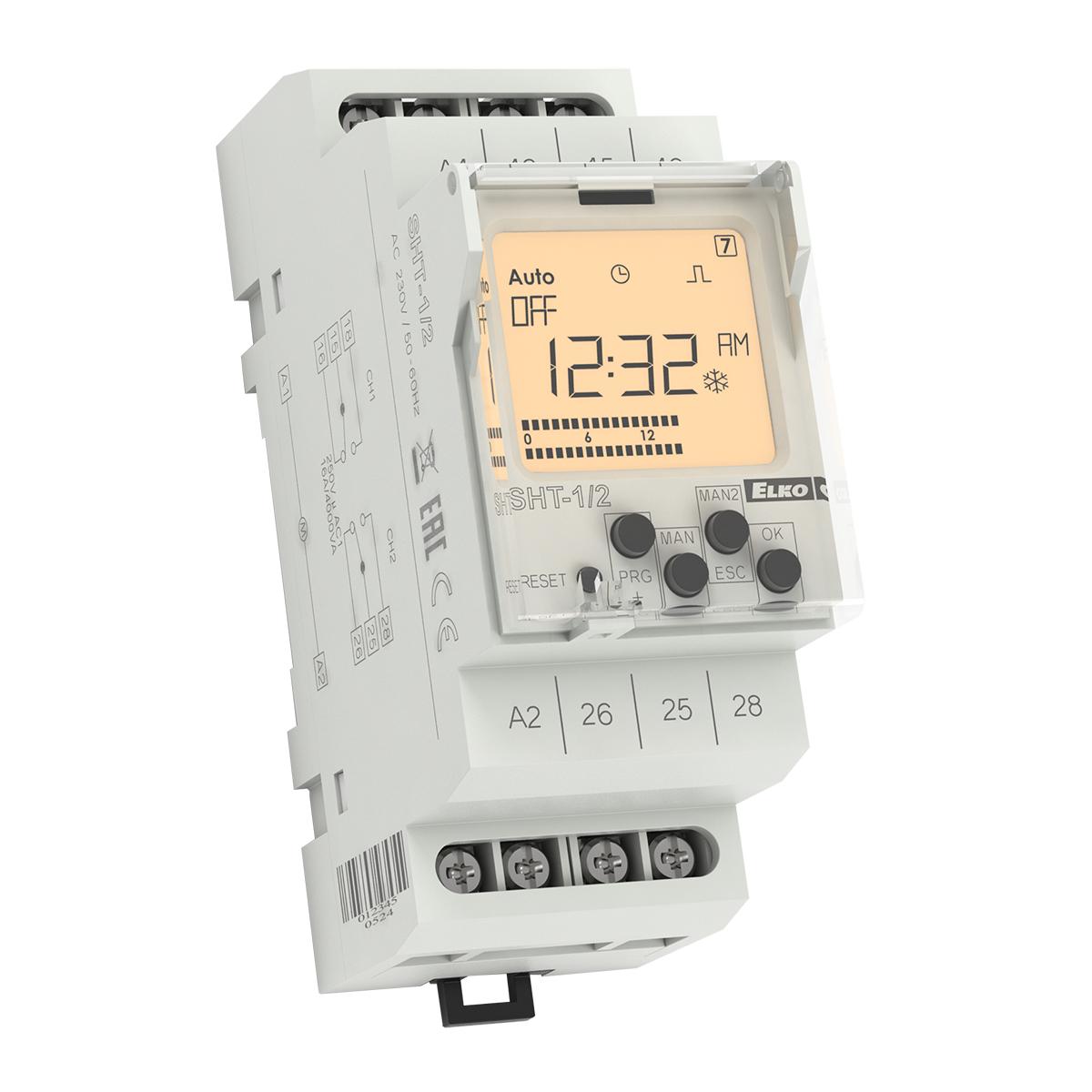 TIME SWITCH DIGI 2CH DAY/WEEK 12-240V