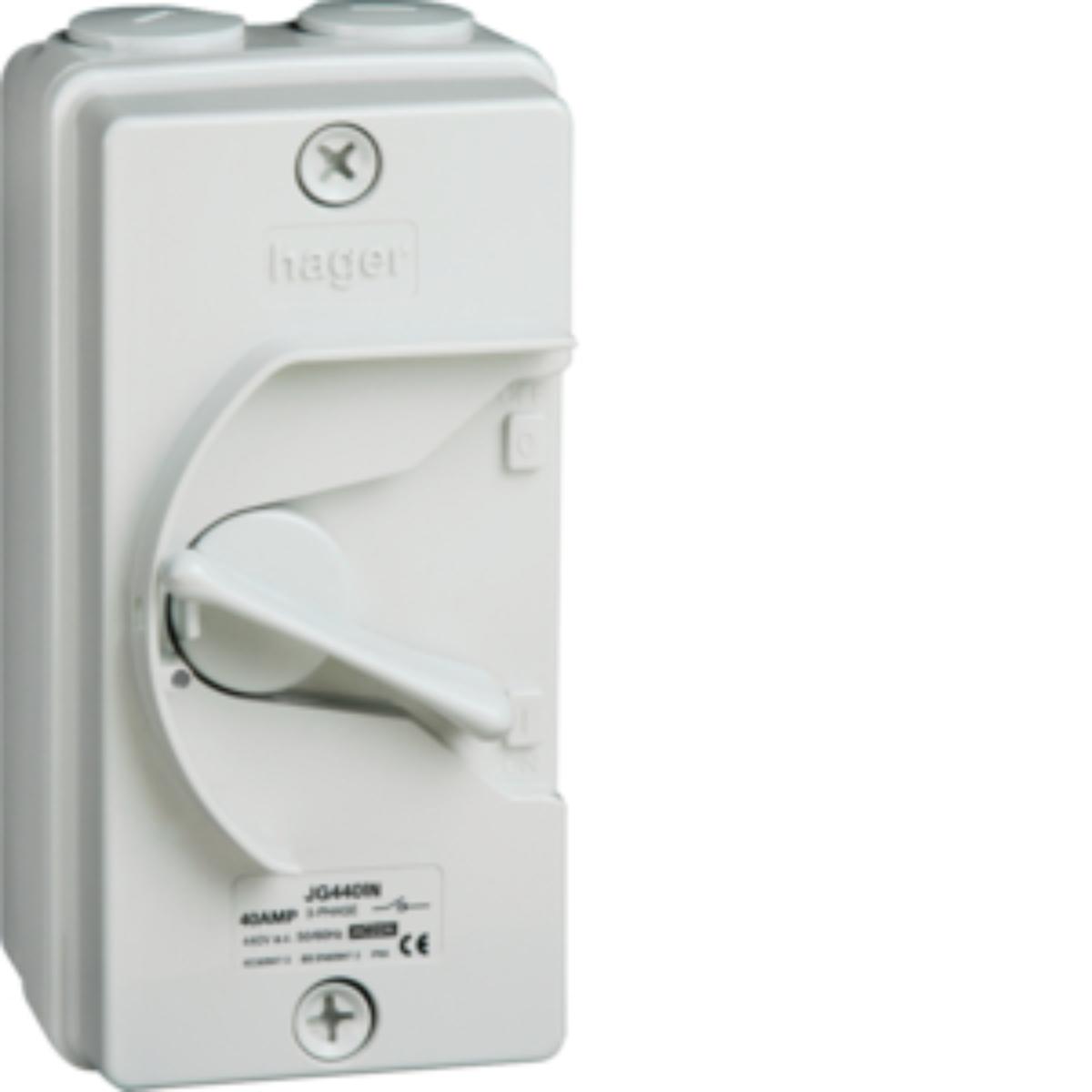 W/P ISOLATOR 40A 4 POLE IP66 GREY