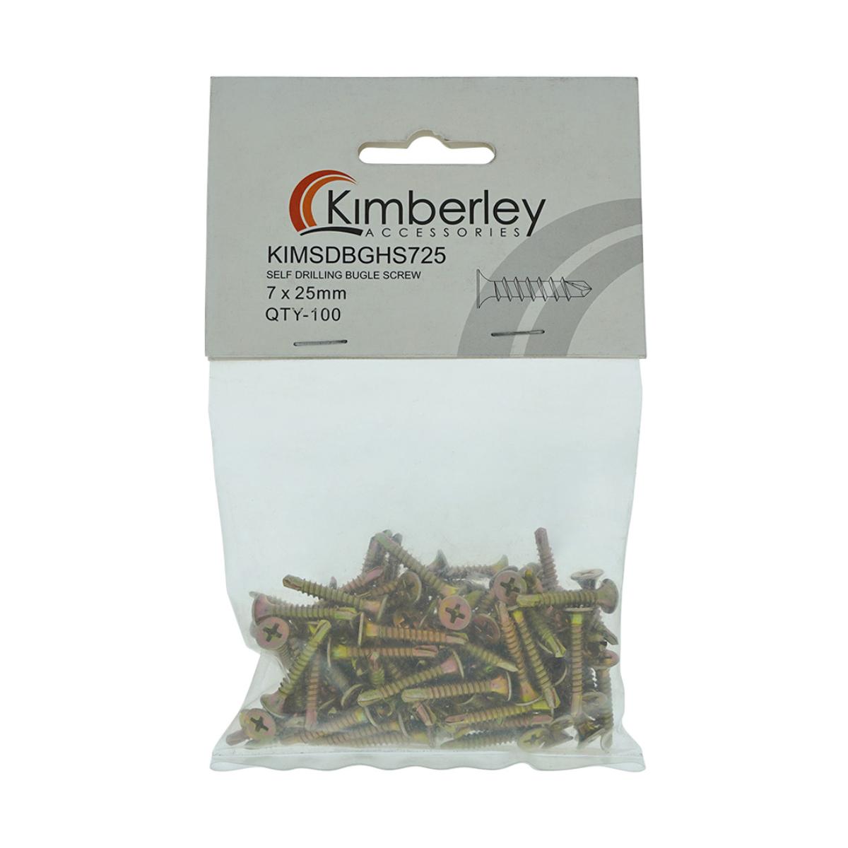 SCREW S/DRILL STEEL BUGLE 7X25MM 100PK