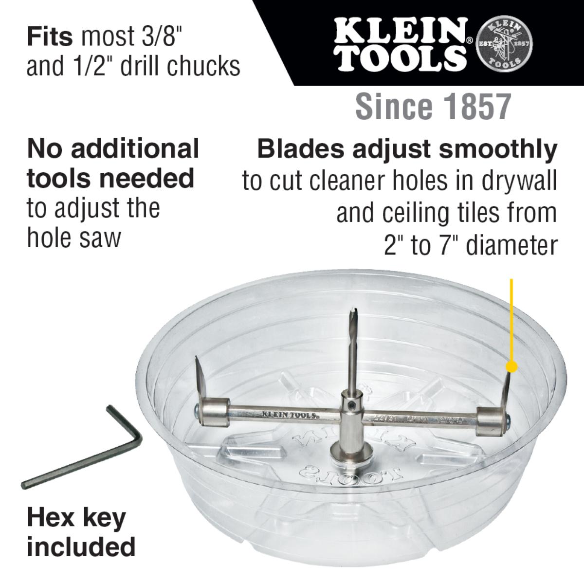 ADJUSTABLE HOLE SAW 2IN TO 7IN