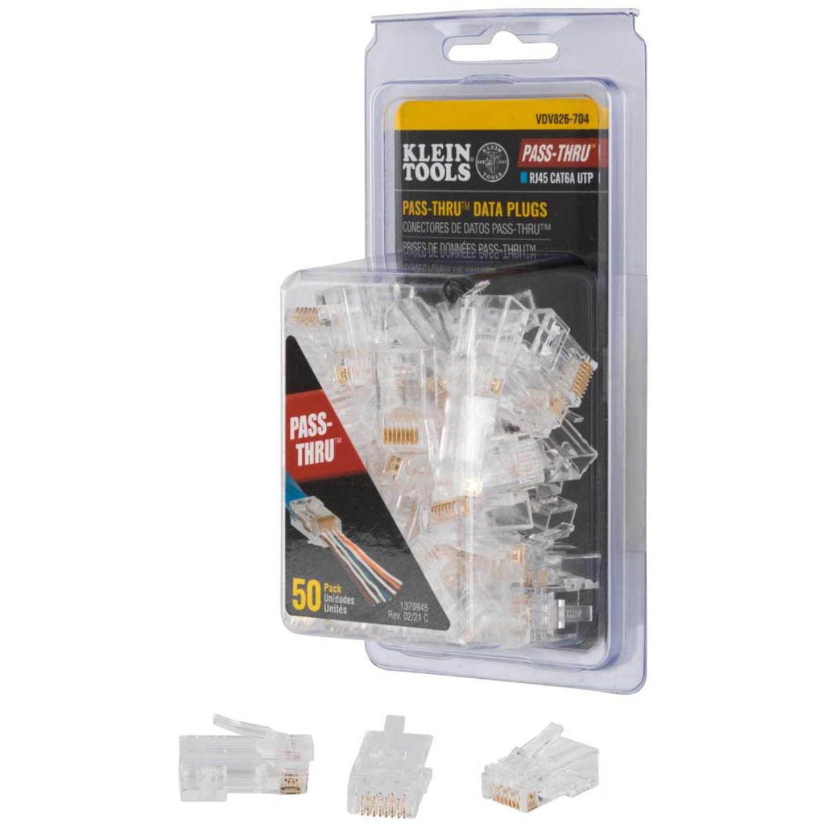 CAT6A PASS THRU MODULAR DATA PLUG 50PK