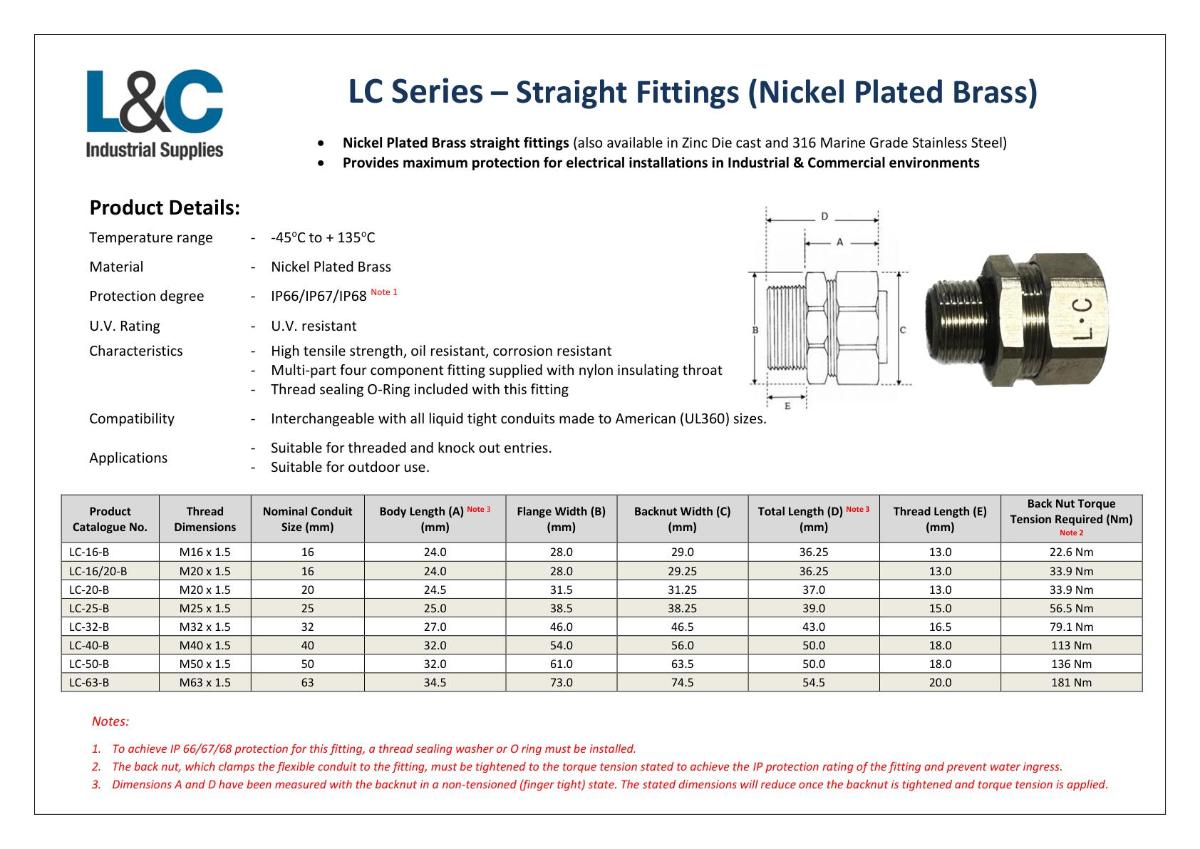 METAL ADAPTOR STR NICK PLTD BRASS 25MM