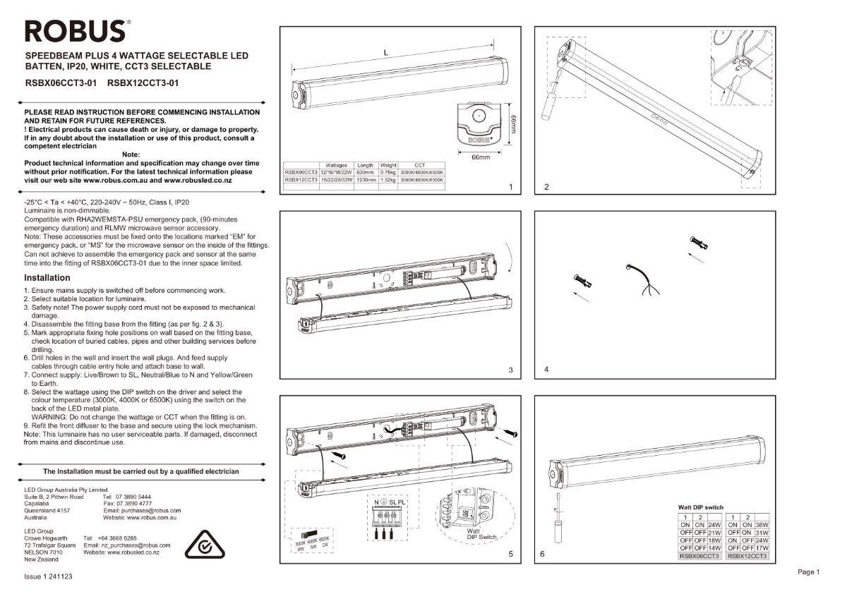LED BATTEN SPEEDBEAM + CCT 1200MM