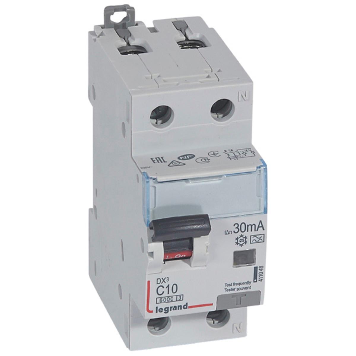 RCBO DX3 1P+N 10A 30MA CL A 2 MODULE