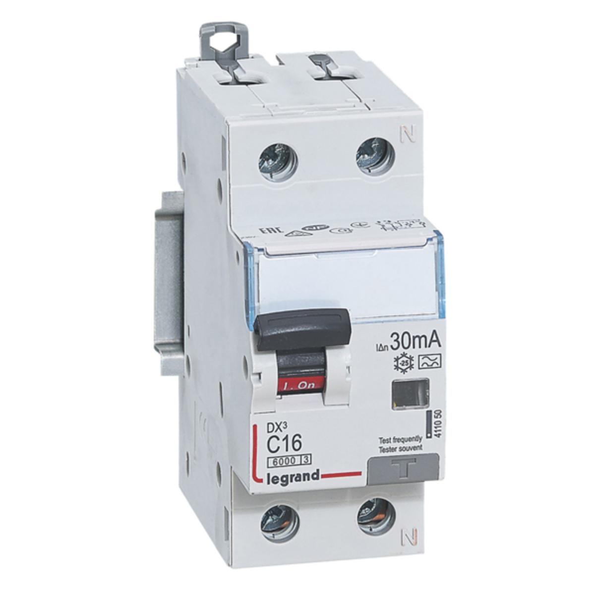 RCBO DX3 1P+N 16A 30MA CL A 2 MODULE