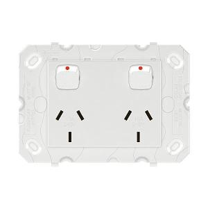 ARTEOR DBL GPO SWITCHED 10A AUST WHT ARTEOR DBL GPO SWITCHED 10A AUST WHT