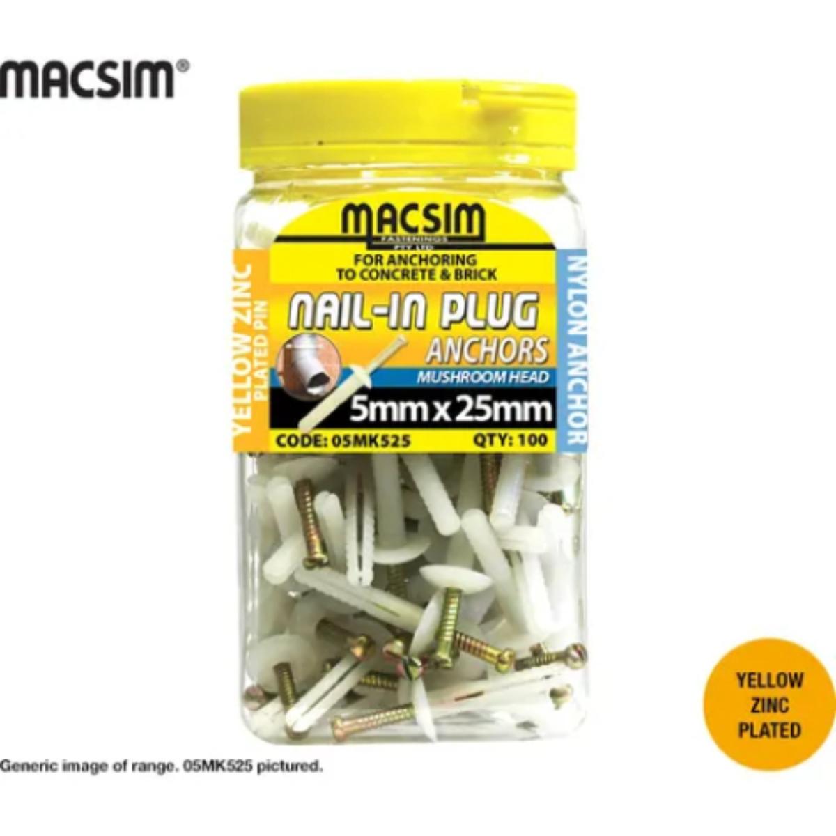 5X40MM NAIL-IN PLUG MUSHROOM HD