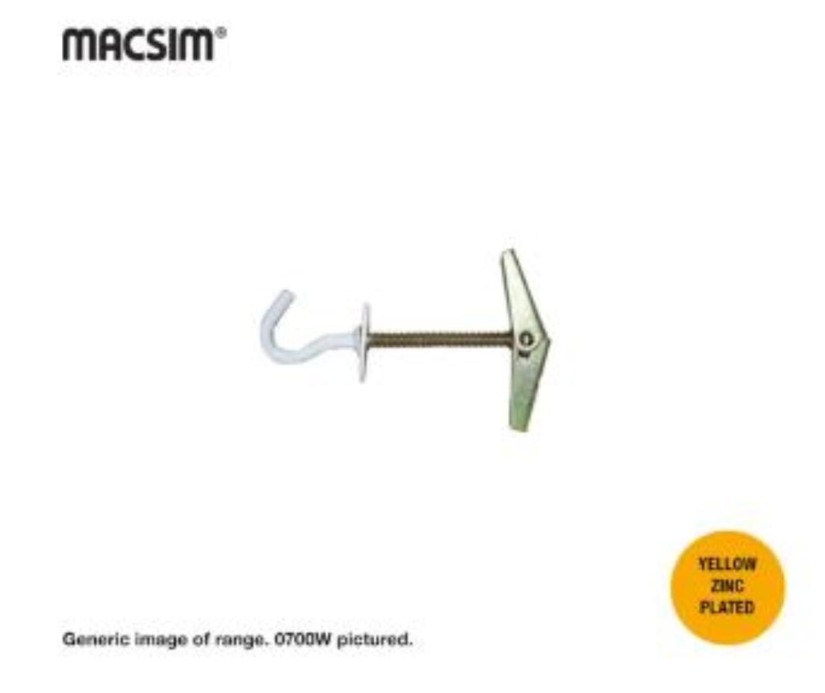 CUP HOOK SPRING TOGGLE - WHITE