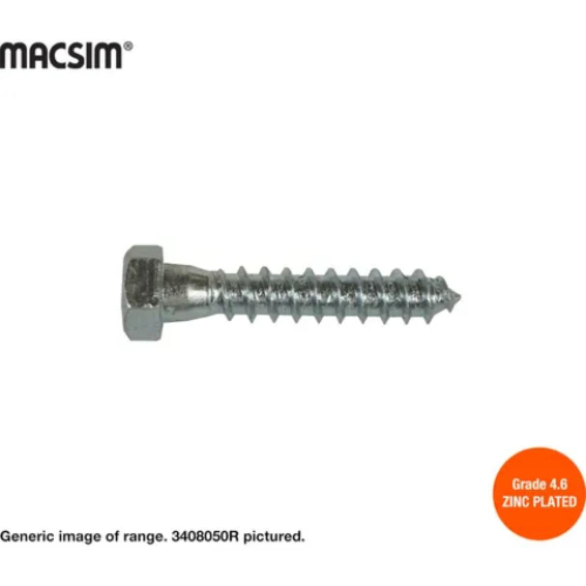 10MMX50MM COACH SCREW Z/P