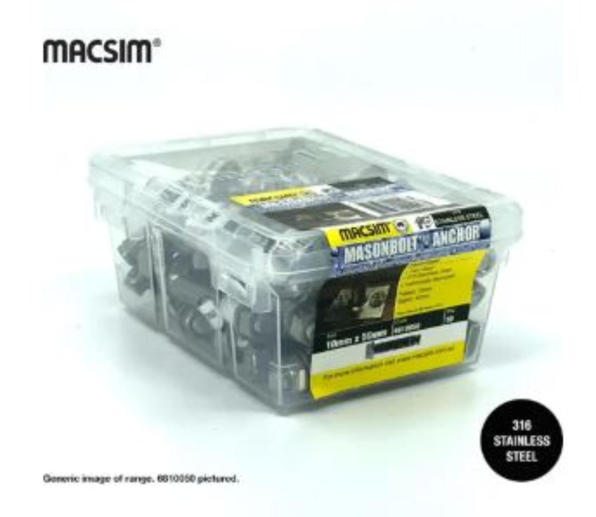 MASONRY BOLT HEXNUT 6.5mm x 36MM 316 S/S
