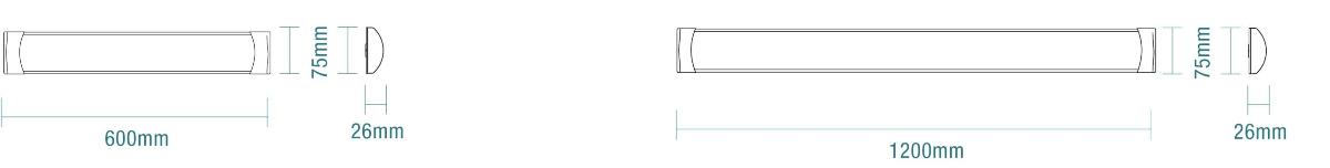 LED DIFF BATTEN BLADE 20W CCT 600MM