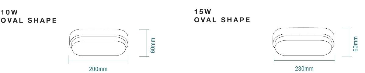 LED OVAL BUNKER COVE 10W CCT WHITE