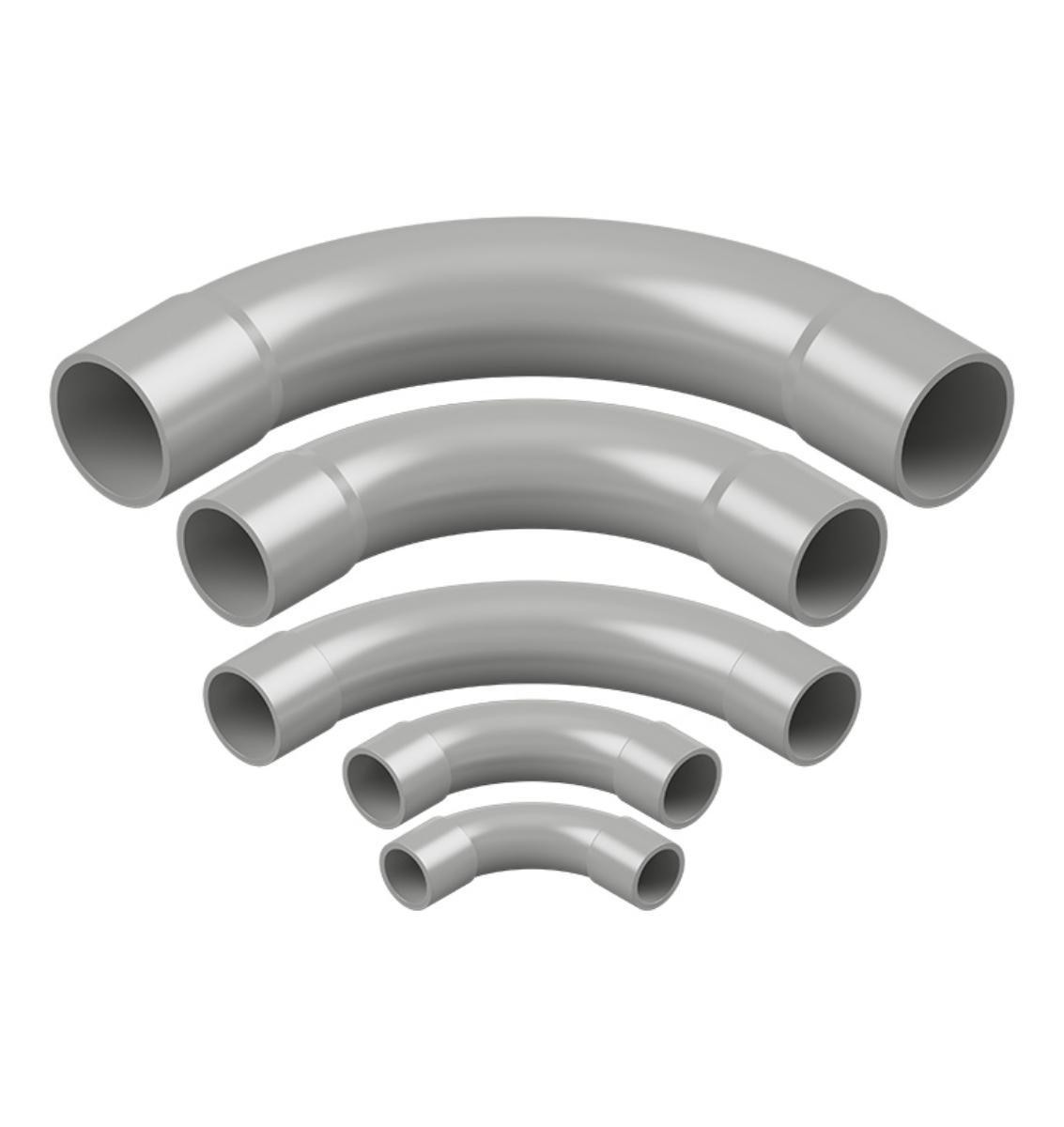STANDARD BEND 90 DEG PVC 25MM GREY