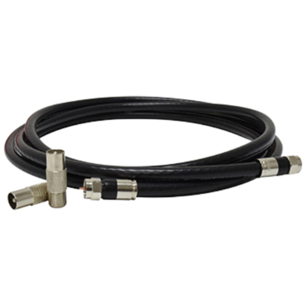 FLYLEAD WITH ADAPTORS 2M RG6 QUAD SHLD
