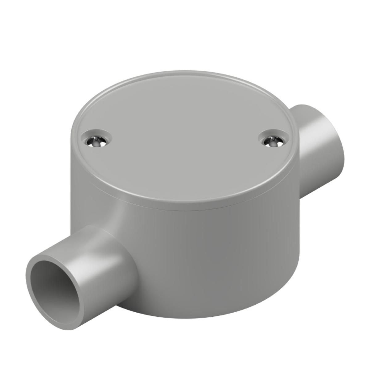 JUNCTION BOX SHALLOW PVC 20MM 2 WAY GREY