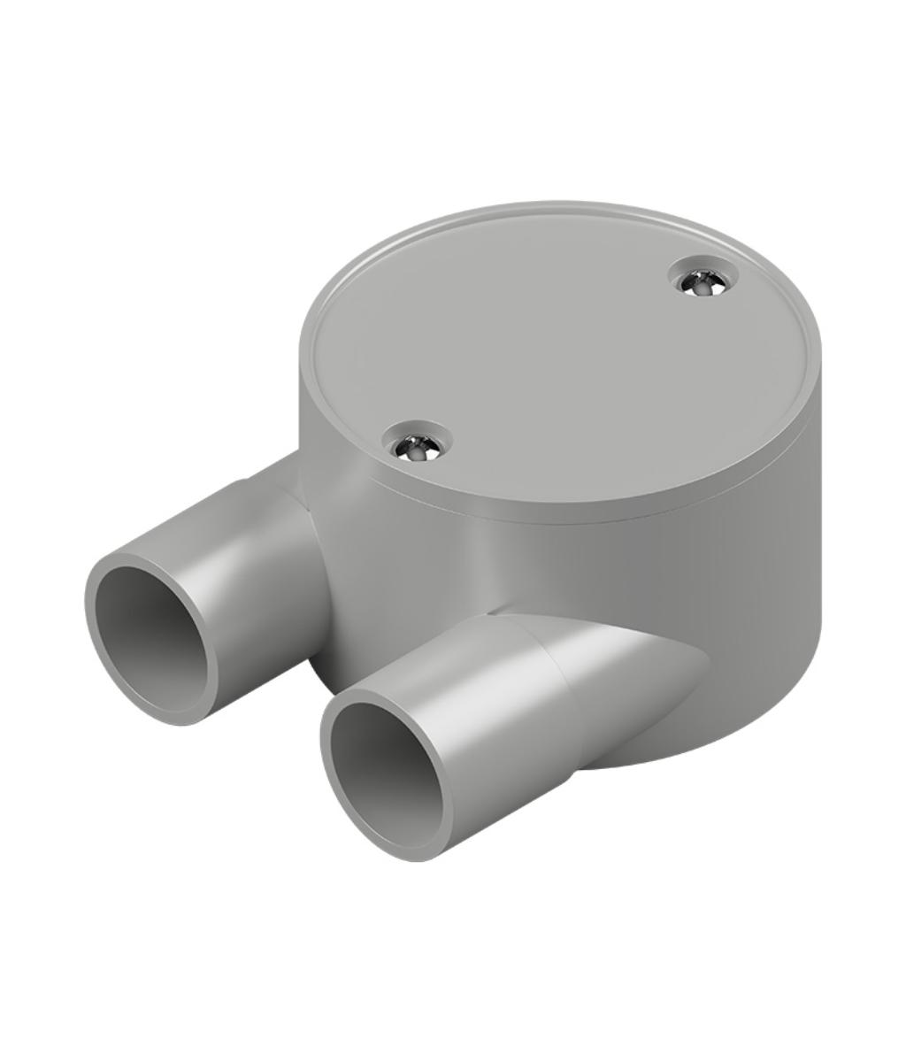 PVC JUNCTION BOX U TYPE 20MM 2WAY GREY
