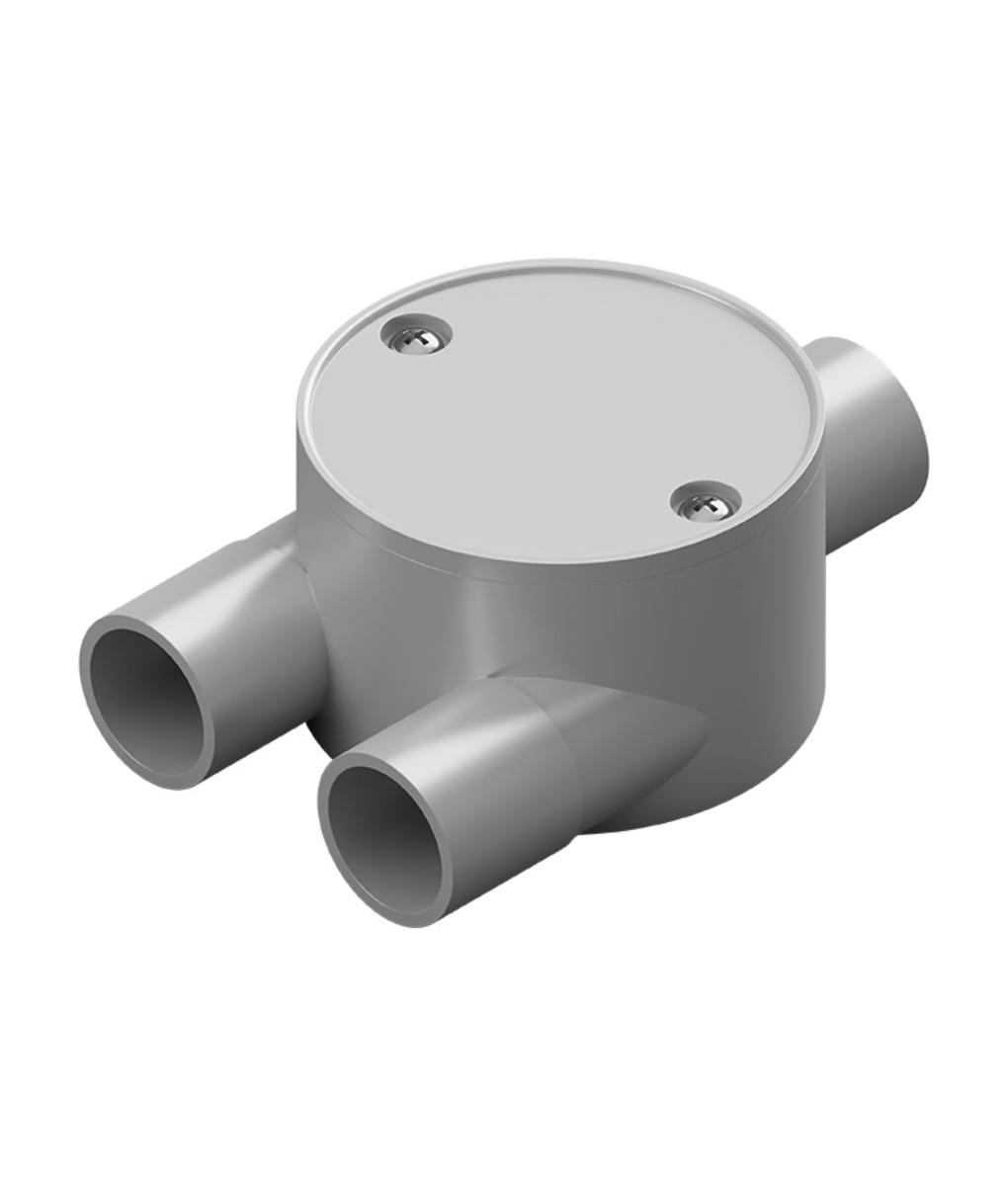 JUNCTION BOX SHALLOW PVC 20MM 3W Y GREY