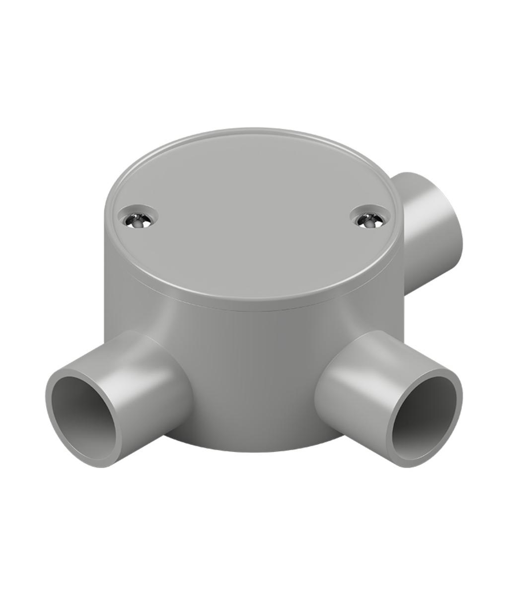 JUNCTION BOX SHALLOW PVC 25MM 3 WAY GREY