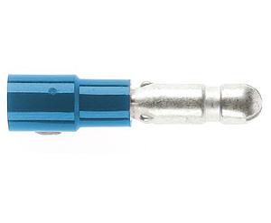 INSULATED 5MM MALE BULLET D/G BLUE 50PK