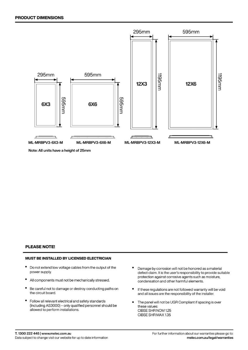 LED PANEL LIGHT MR V3 16W CCT 600X300