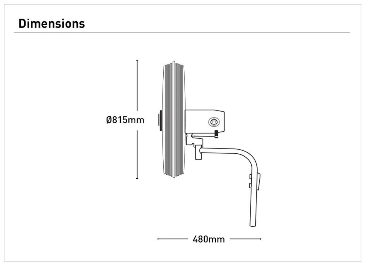 INDUSTRIAL WALL FAN BROOME 750MM BLACK