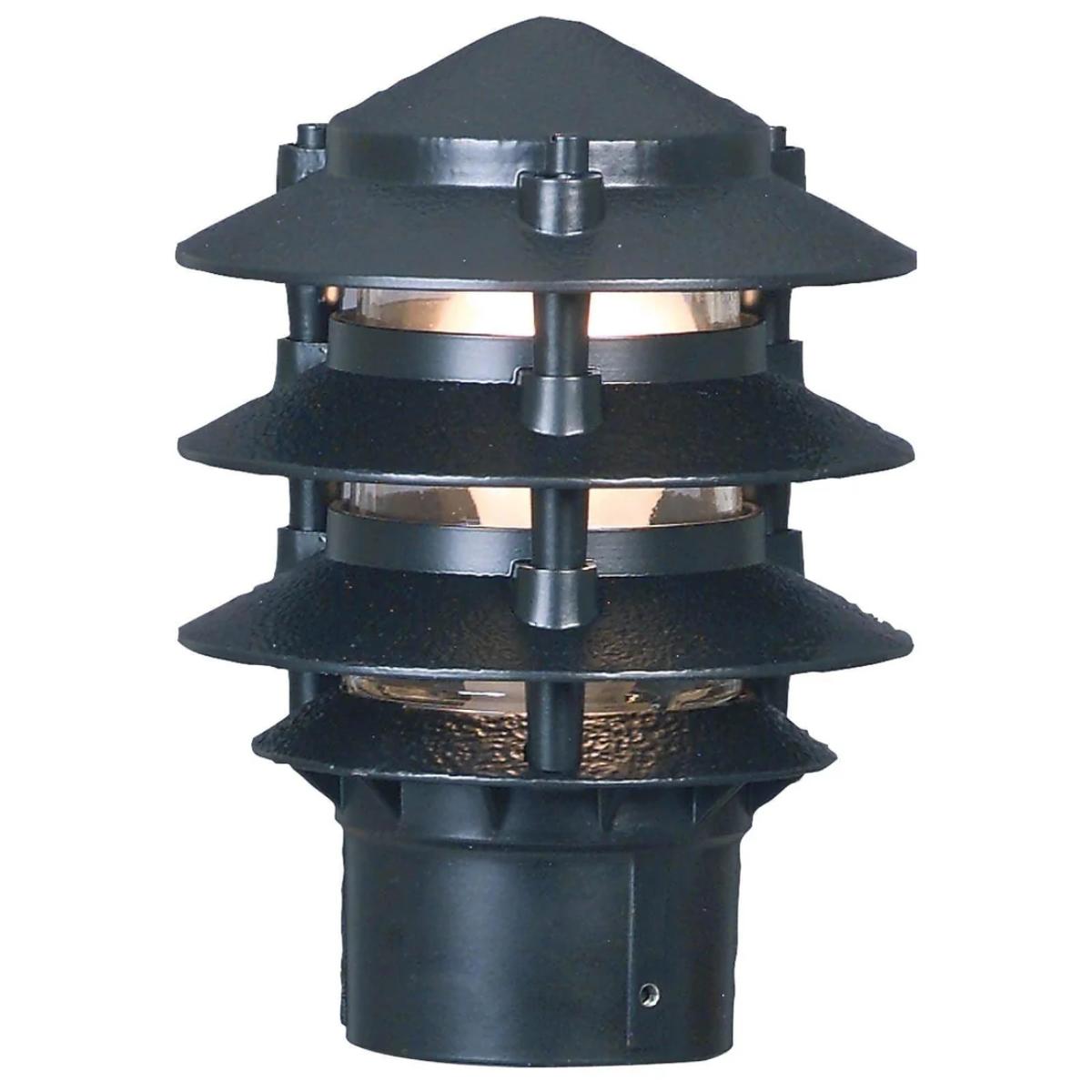 BOLLARD PAGODA POINTED LOUVRED E27 BLK