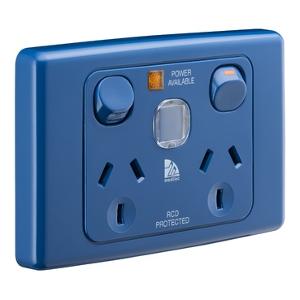 MEDILEC DBL GPO + ID HORIZ 10A S/P BLUE MEDILEC DBL GPO + ID HORIZ 10A S/P BLUE