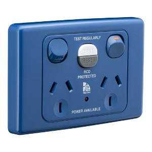 MEDILEC DBL GPO RCD PROT 10A 10MA BLUE MEDILEC DBL GPO RCD PROT 10A 10MA BLUE