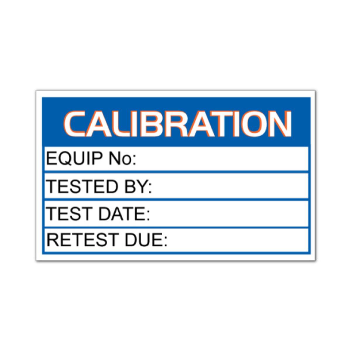 CALIBRATION LABEL 25 X 40mm 100PK