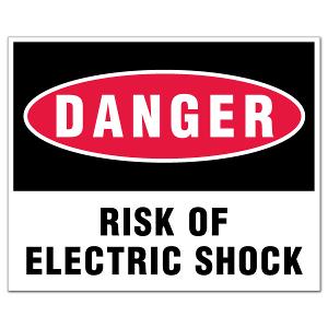 DANGER RISK ELECTRICAL SHOCK LABEL 5PK