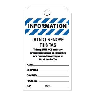 INFORMATION TAGS NEVERTEAR PAPER QTY 5