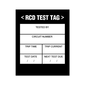 RCD TEST LABEL 42mm X 48mm PACK OF 100