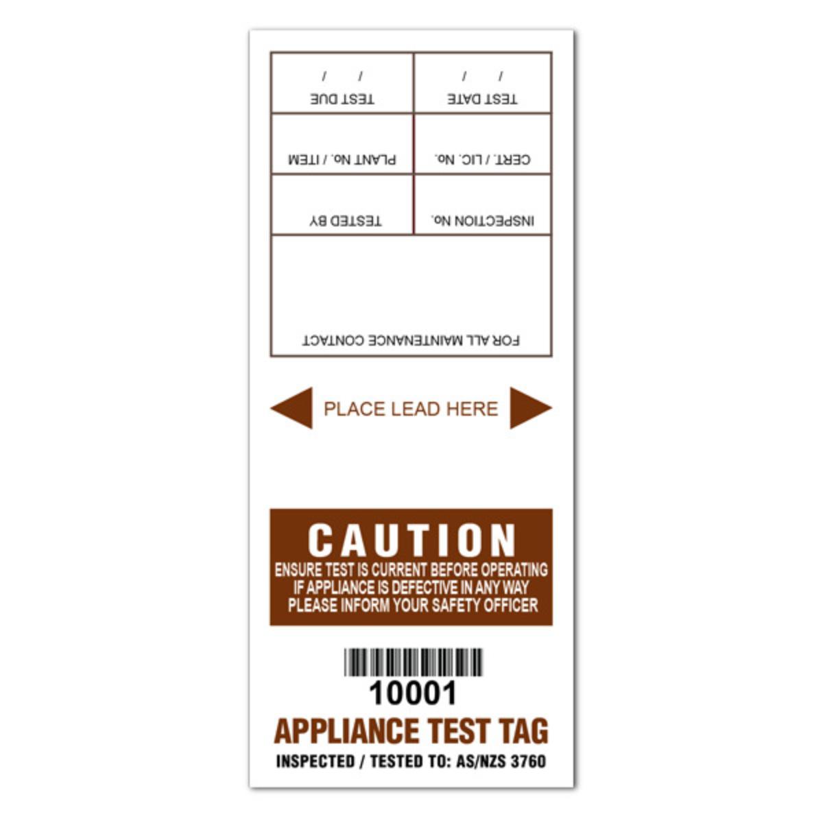 SELF LAMINAT TEST TAG BROWN EXCEPT NSW