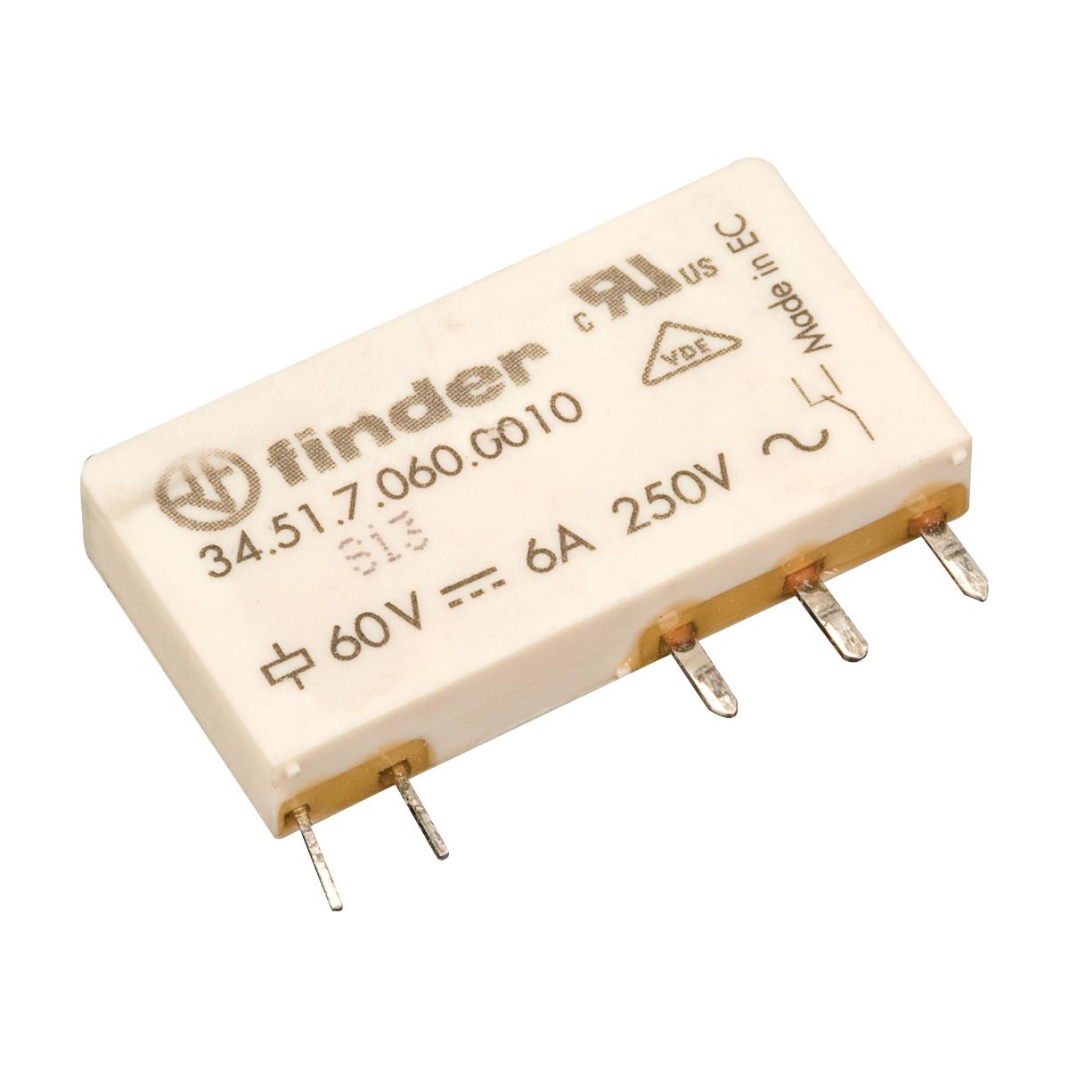 PCB RELAY 1C/O 5 PIN 6A 60VDC