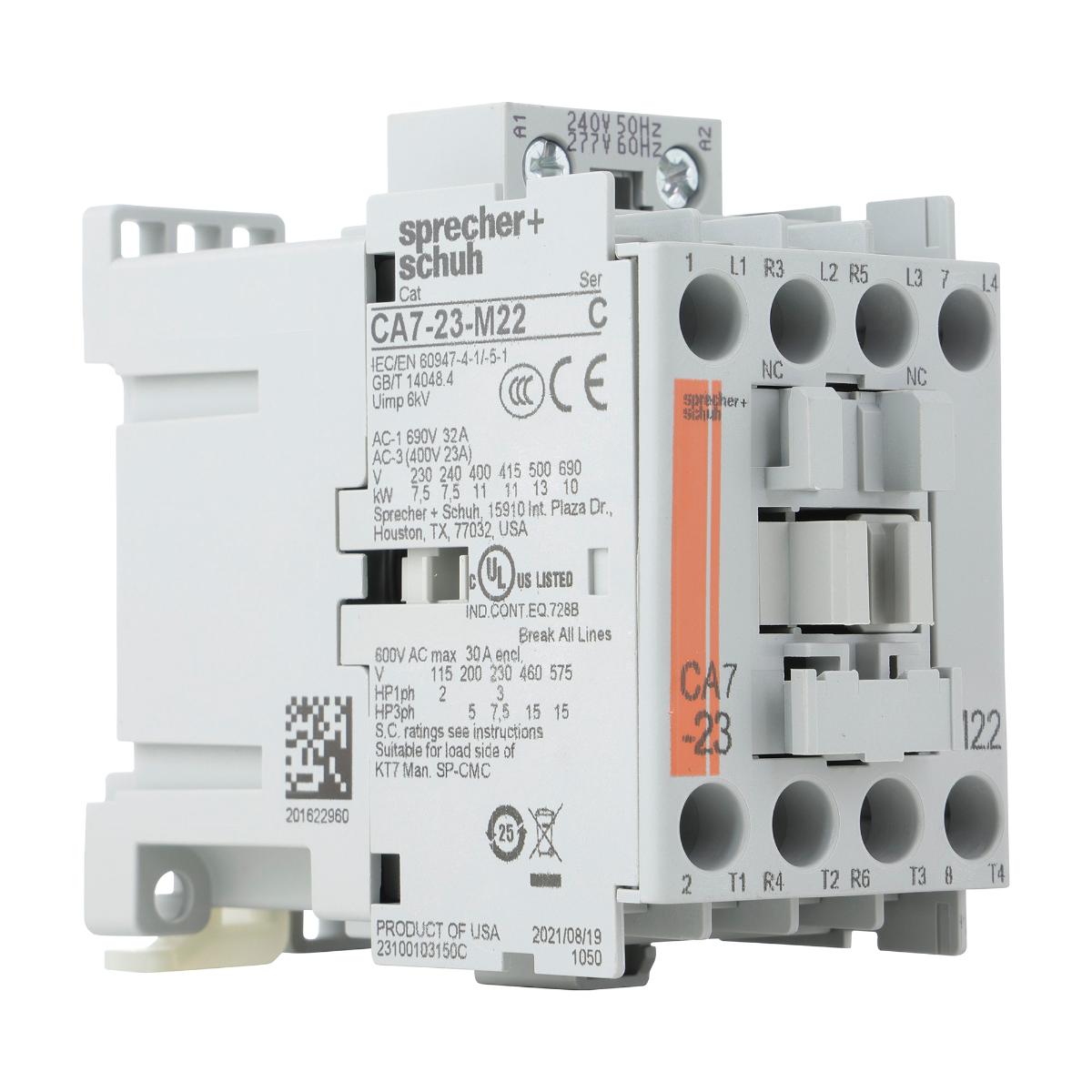 CONTACTOR 4P 23A AC3 11KW 240VAC COIL