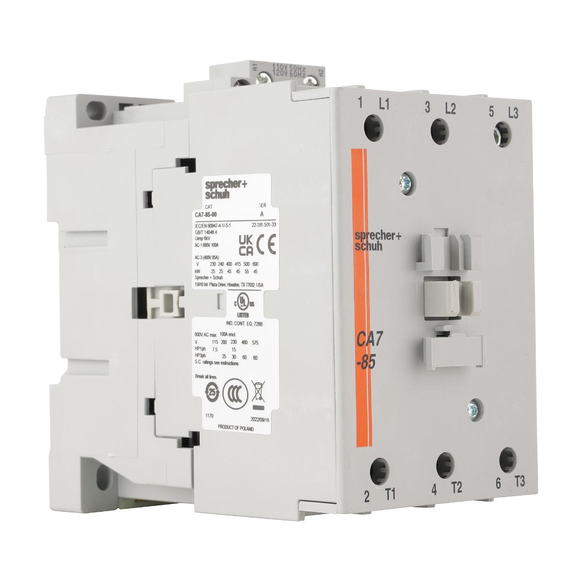 CONTACTOR 3P 85A AC3 45KW 110VAC COIL
