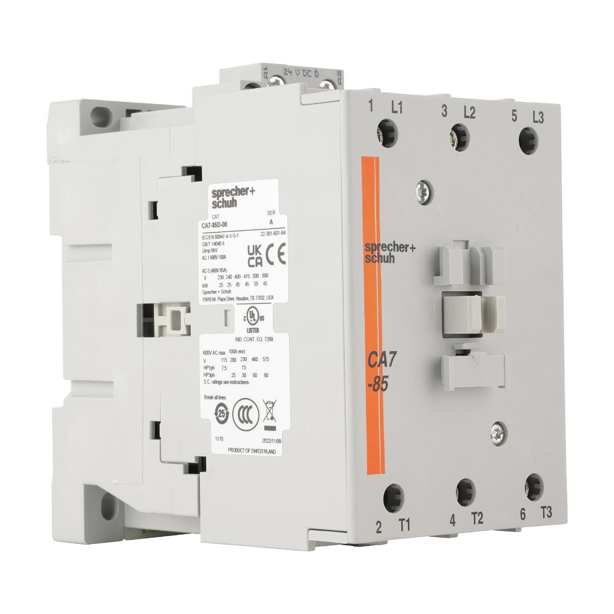 CONTACTOR 3P 85A AC3 45KW 24VDC COIL