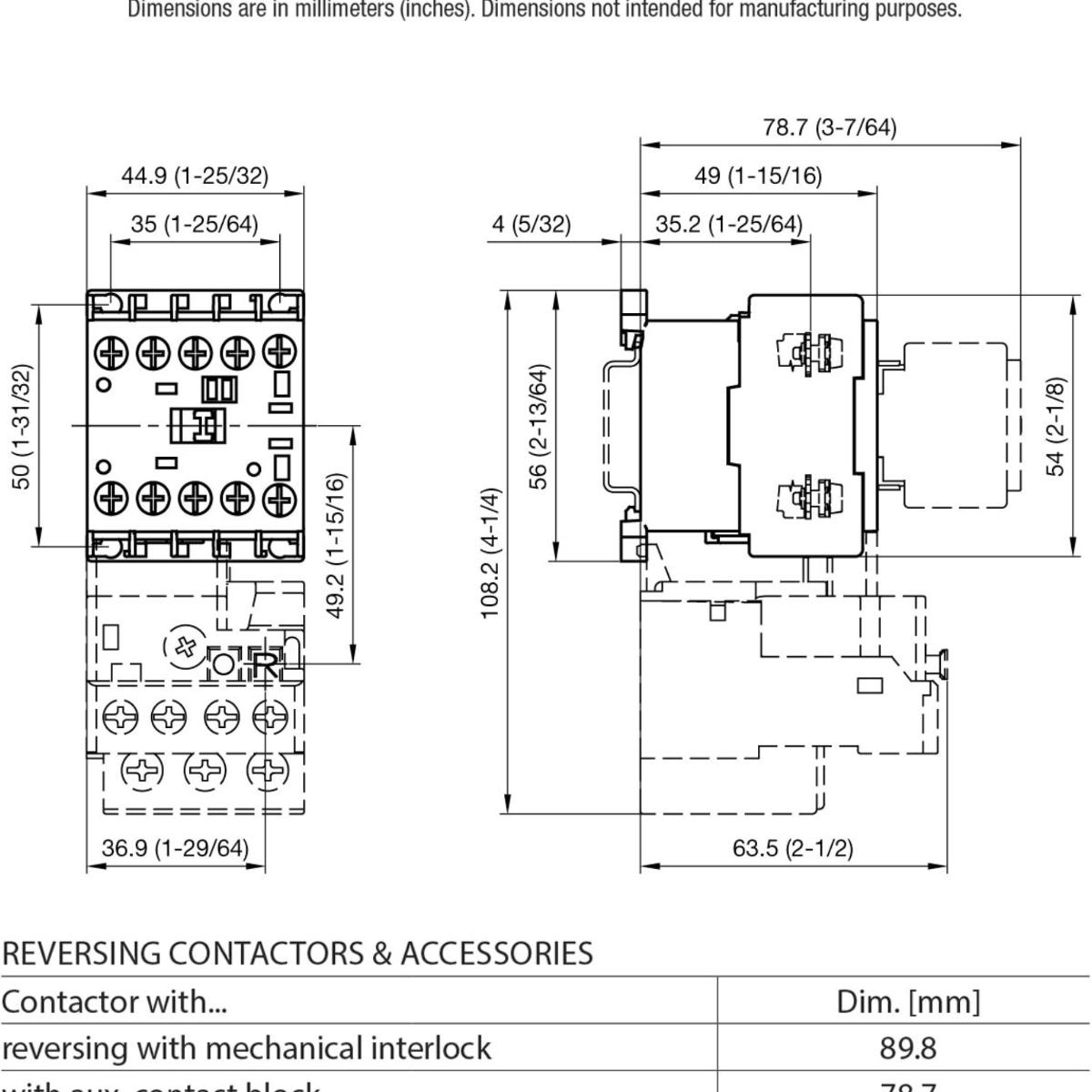 MINI CONTACTOR 3P 12A AC3 5.5KW 240VAC