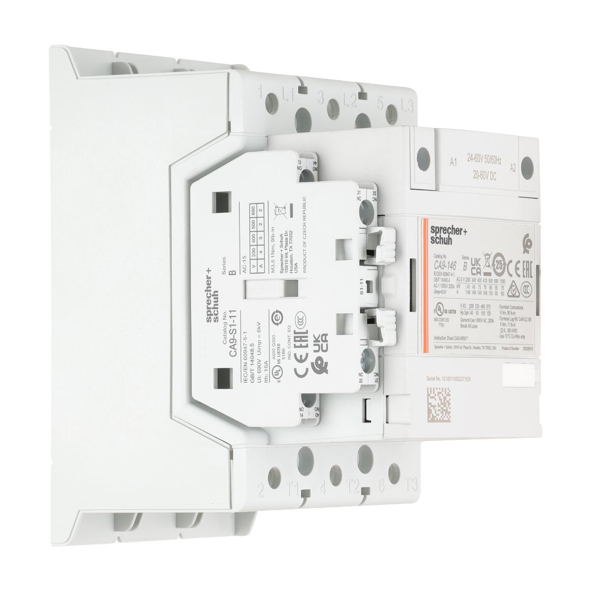 CONTACTOR 3P 146A AC3 75KW 24/60VACDC